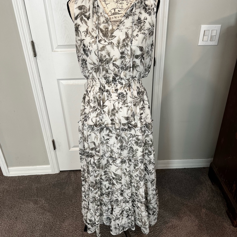 Express Black and White Floral Maxi Dress